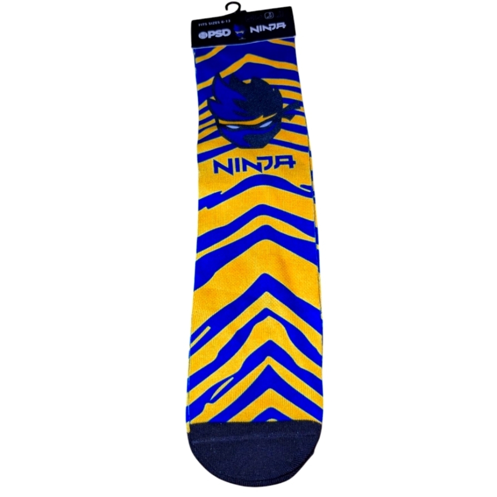 Ninja Men's Blue and Yellow Socks